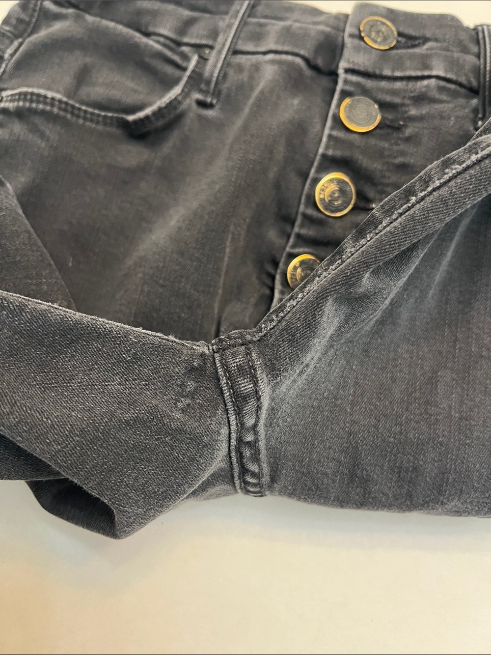 MOTHER THE PIXIE ANKLE FRAY BLACK SKINNY JEANS IN NOT GUILTY WASH SIZE 27 - Picture 12 of 13